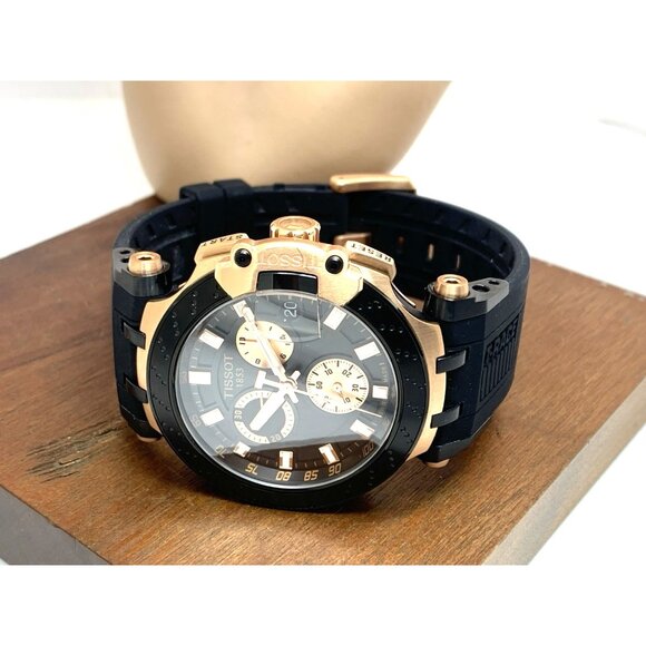Tissot Mens Watch T-Race Chronograph Swiss Quartz Rose Gold Black T1154173705100 - Picture 9 of 15